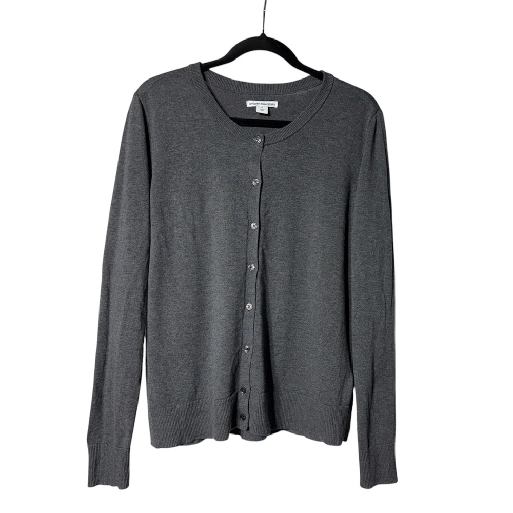 Like New Amazon Essentials Charcoal Knit Cardigan